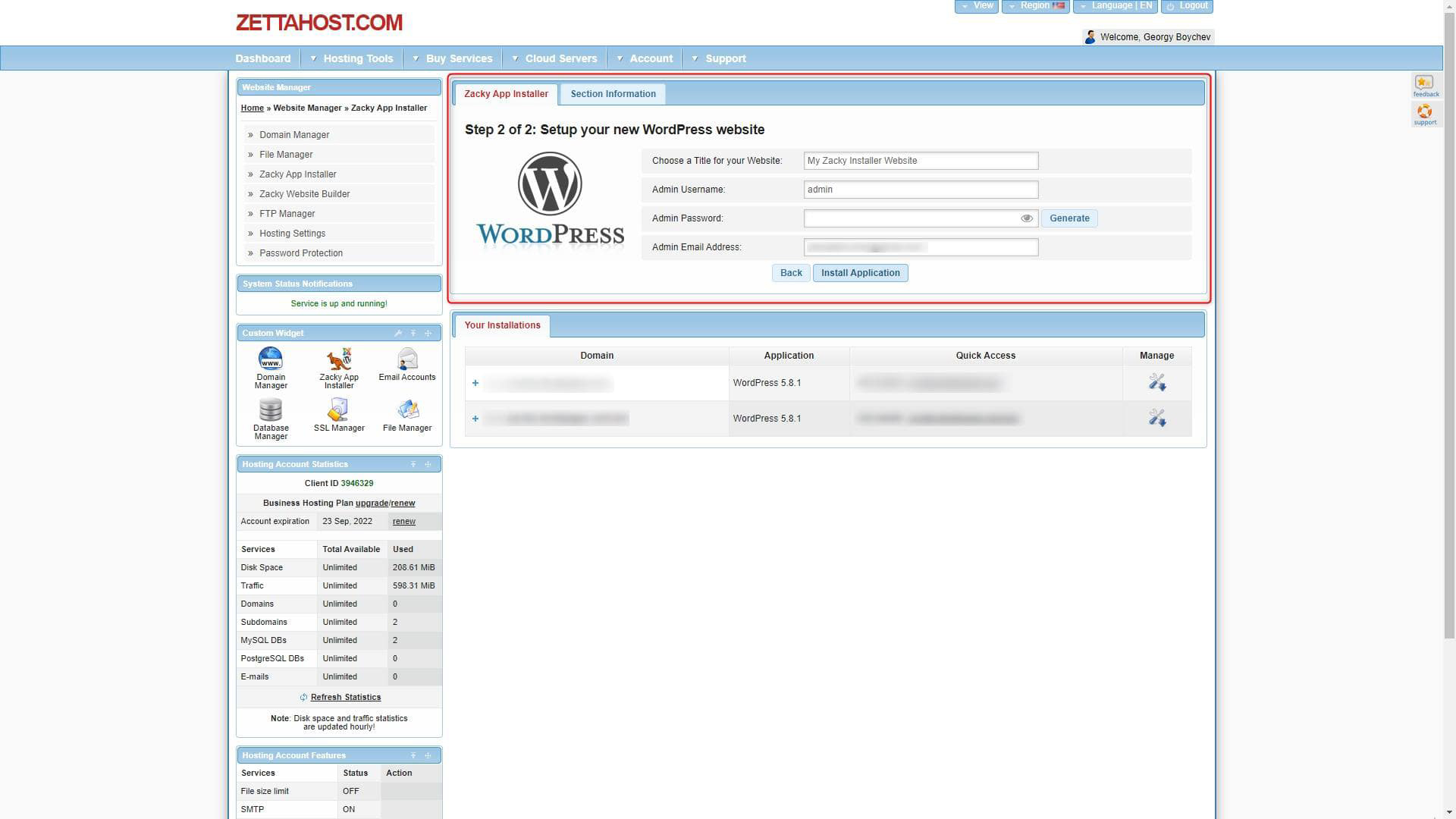 WordPress installation guide