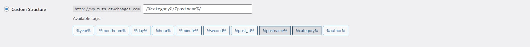 This is the WordPress Permalink Custom Field