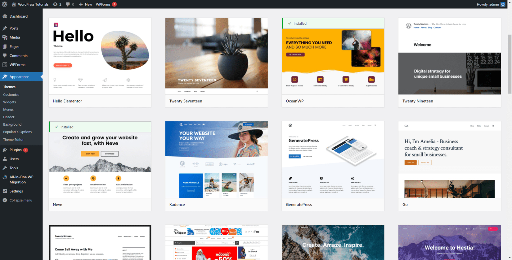 WordPress Themes List