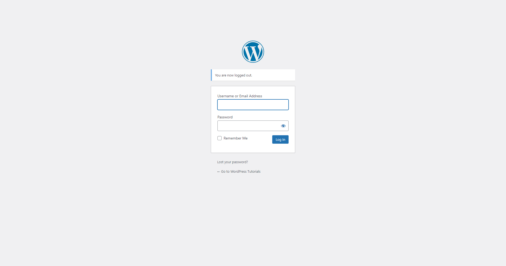 WordPress Login Page