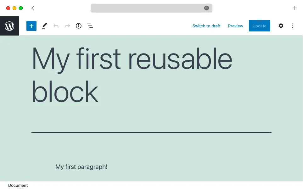 WordPress allows you to edit your reusable blocks through the Gutenberg editor.