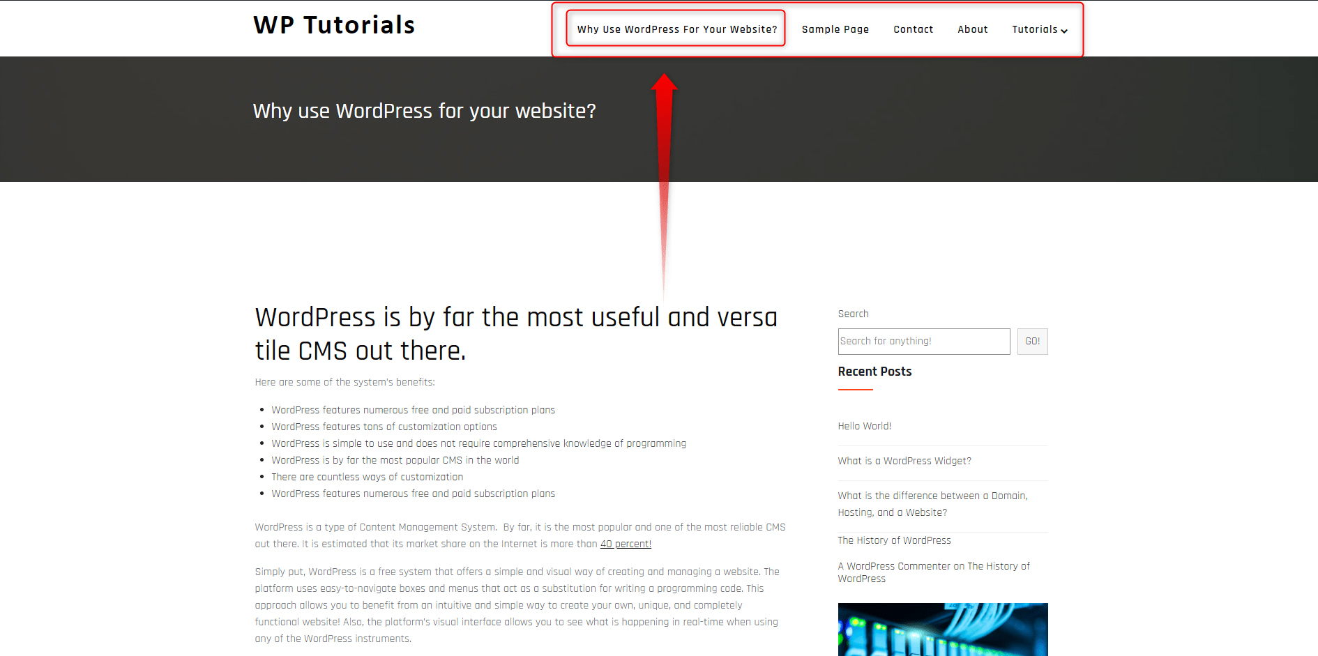 WordPress Menu Visualization