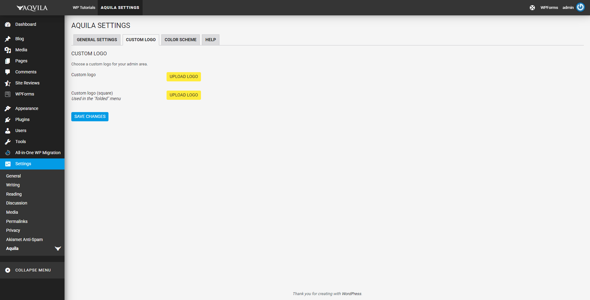 WordPress Admin Panel Custom Appearance