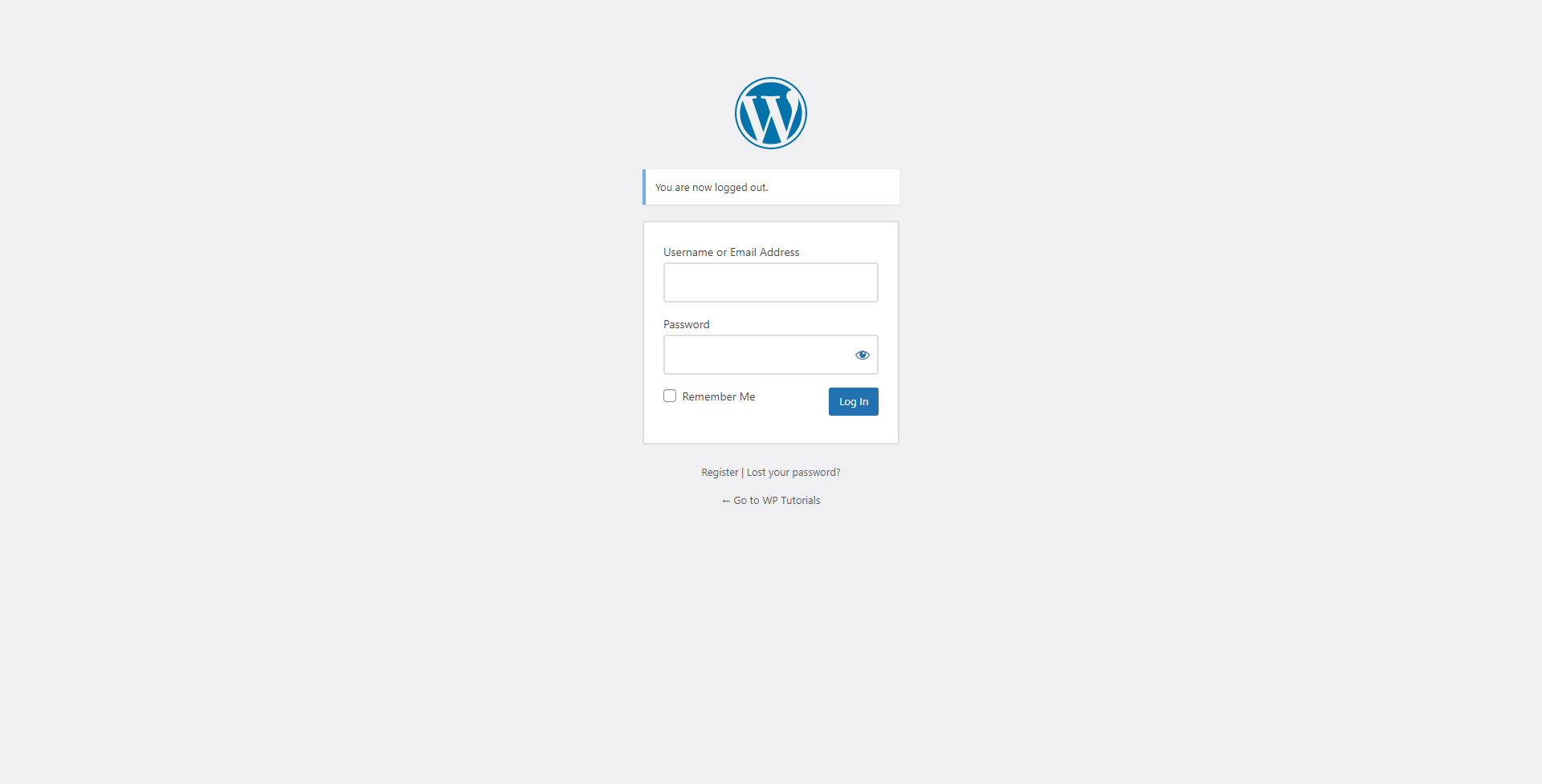 WordPress Admin Panel Login Page