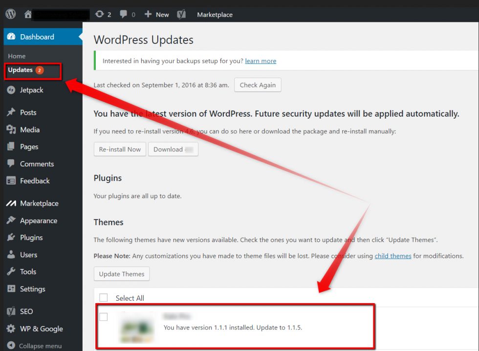 How to Update a WordPress Theme - Free Hosting - ZETTAHOST.com