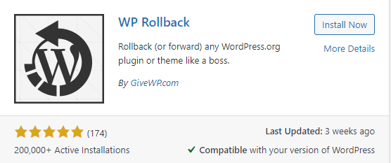 WordPress Rollback Plugin