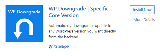 WordPress Downgrade Plugin