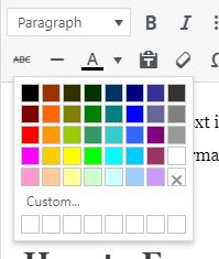 WordPress blog post color text palette