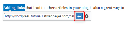 WordPress add URL in box 