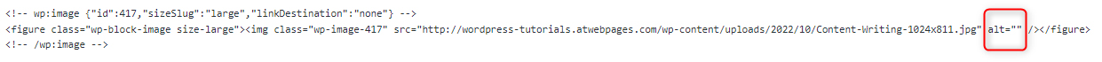Alt Text Code Snippet