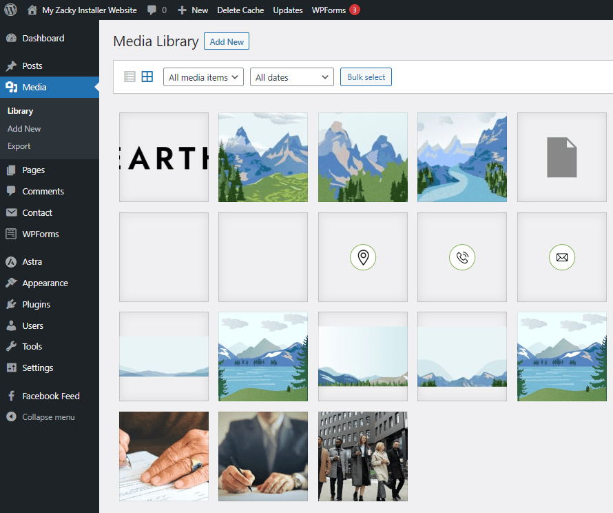 Browse WordPress Media Library Images