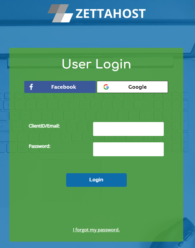 ZETTAHOST hosting panel login