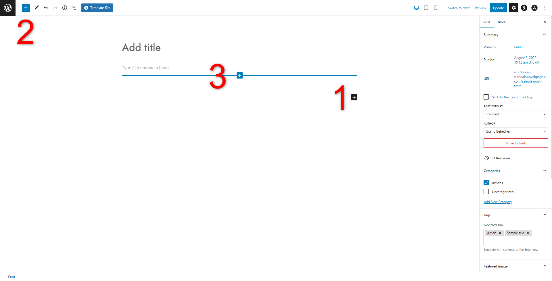 WodPress Gutenberg Block Editor Interface