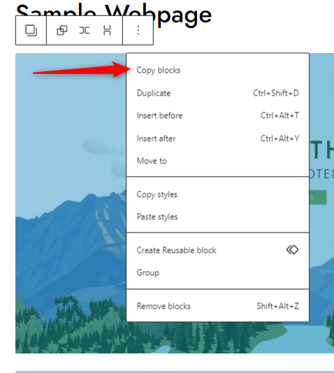 WordPress Gutenberg Editor Copy Blocks 