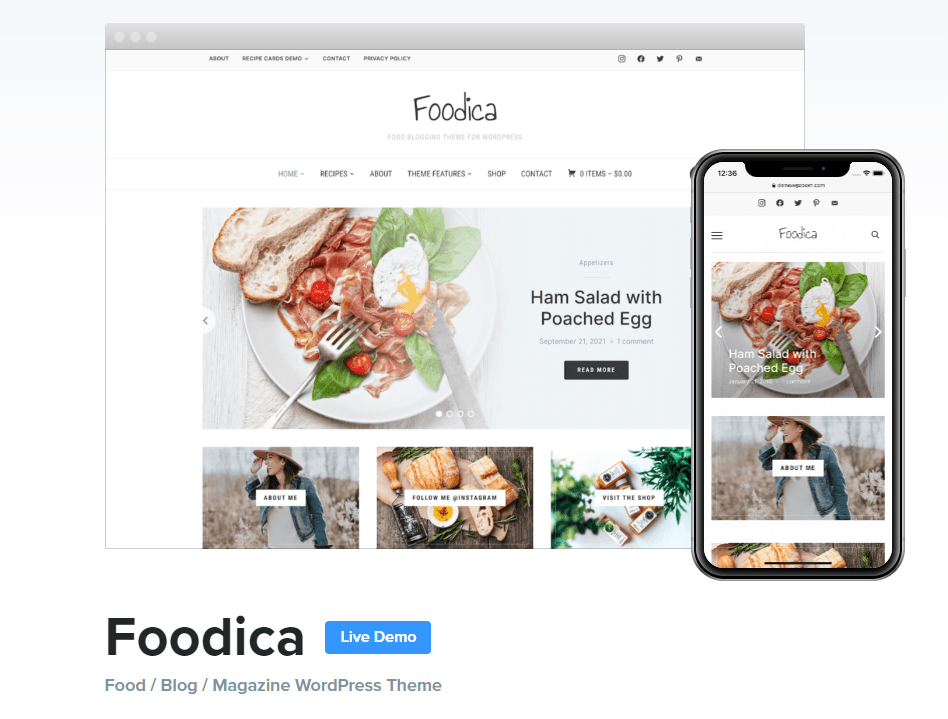 WordPress Gutenberg Compatible Themes Foodica