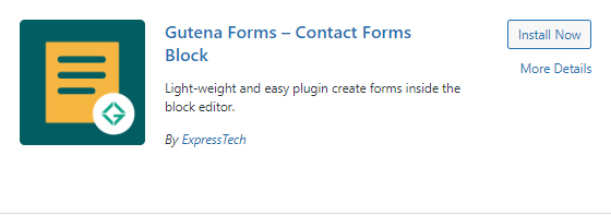 WordPress Gutenberg Contact Form Plugin